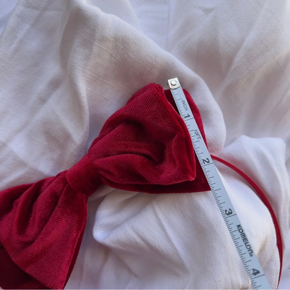 Red Velvet Bow Headband hair Accessories Acrylic Hair Claw NWOT